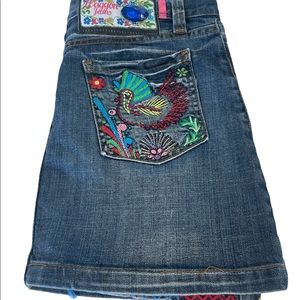 Waggon Jeans Paris denim embroidered skirt size medium